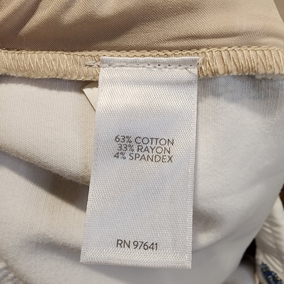 J.Jill Essential white and blue cotton stretch slim pants  size  14 - Picture 10 of 13